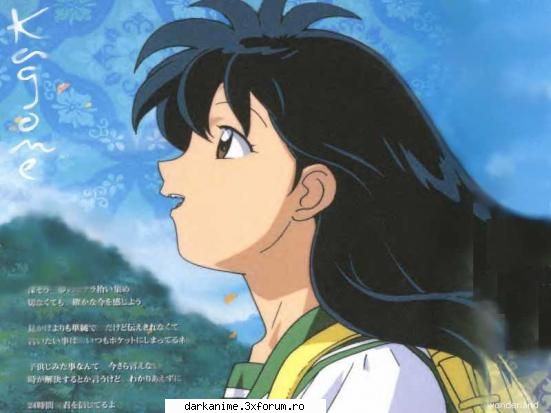 inuyasha este super. pers. mele preferate sunt kagome, kanna koga. uite poza kagome. sweet member